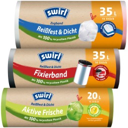 Swirl® Müllbeutel mit 100% recyceltem Plastik