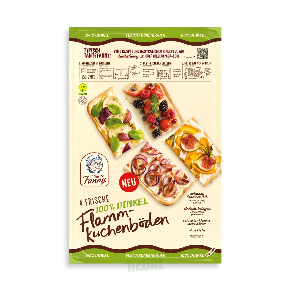 Produktabbildung Tante Fanny Flammkuchenböden aus Dinkelmehl