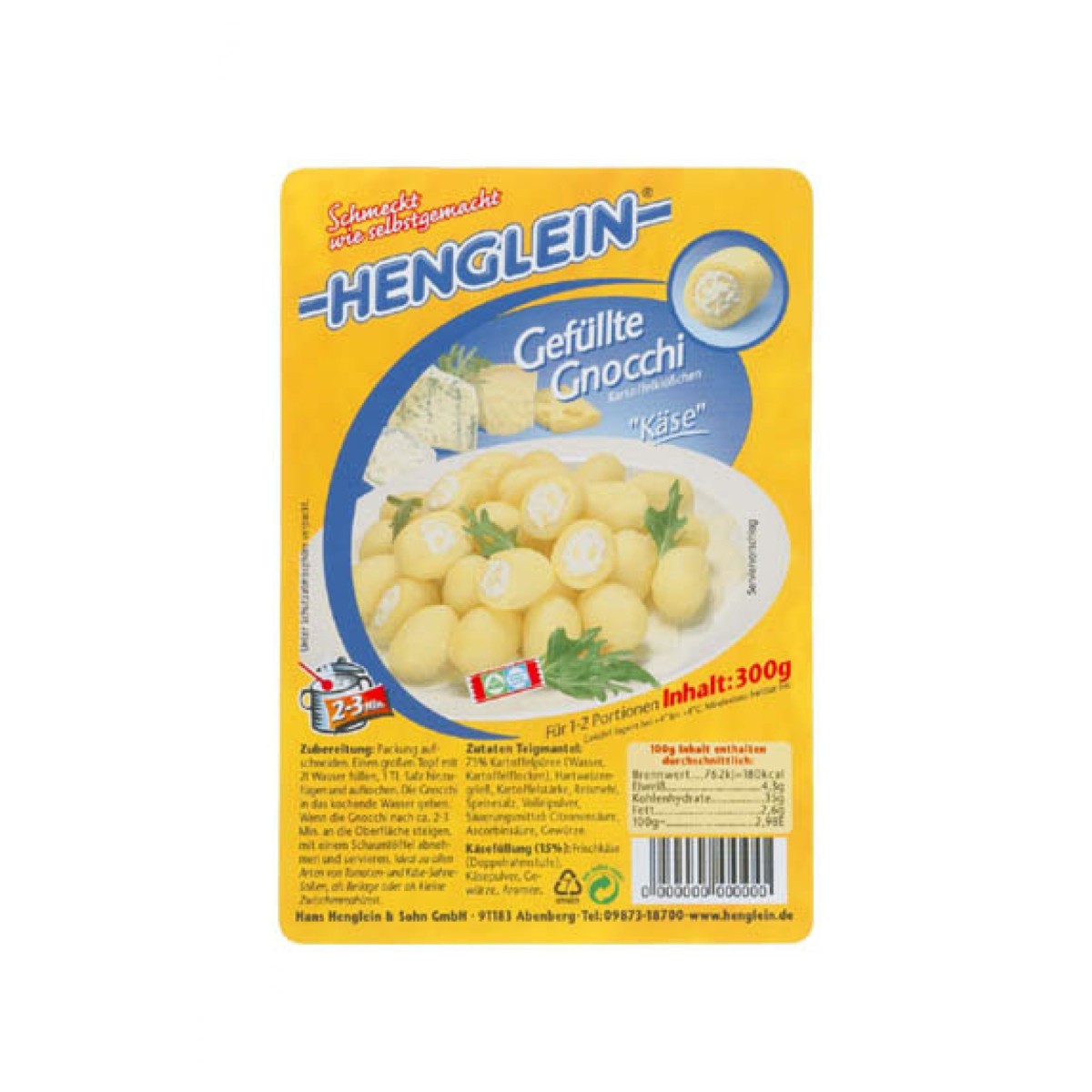 Produktabbildung Henglein Gnocchi &amp; Gnocchi mit Käse