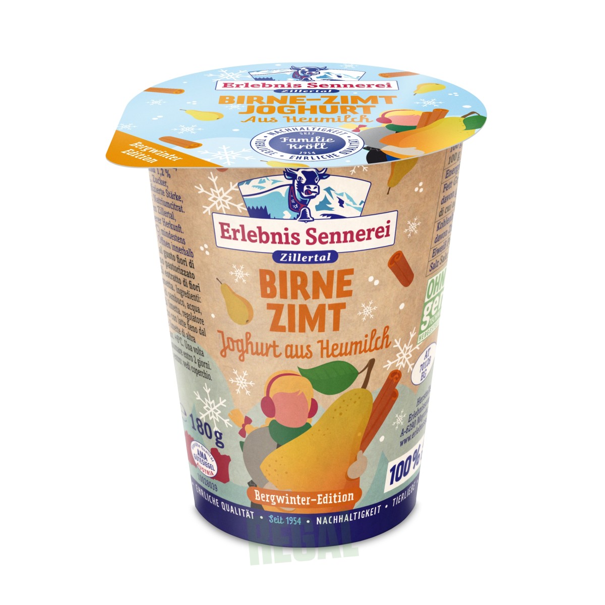 Produktabbildung ErlebnisSennerei Zillertal Birne-Zimt Joghurt aus Heumilch