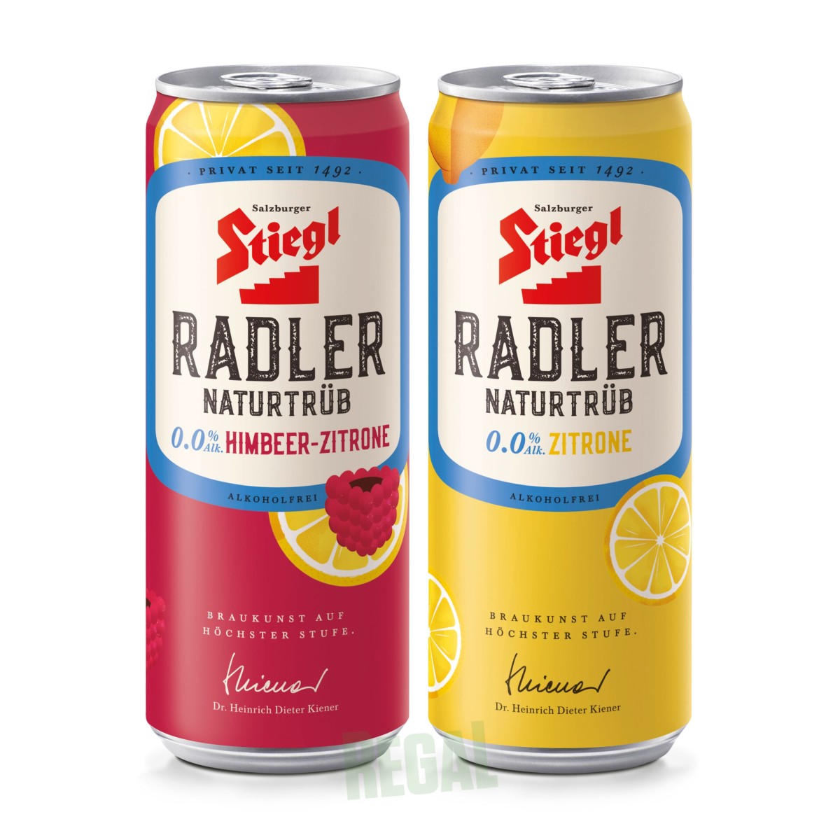 Produktabbildung Stiegl Radler 0,0% Himbeer-Zitrone &amp; 0,0% Zitrone