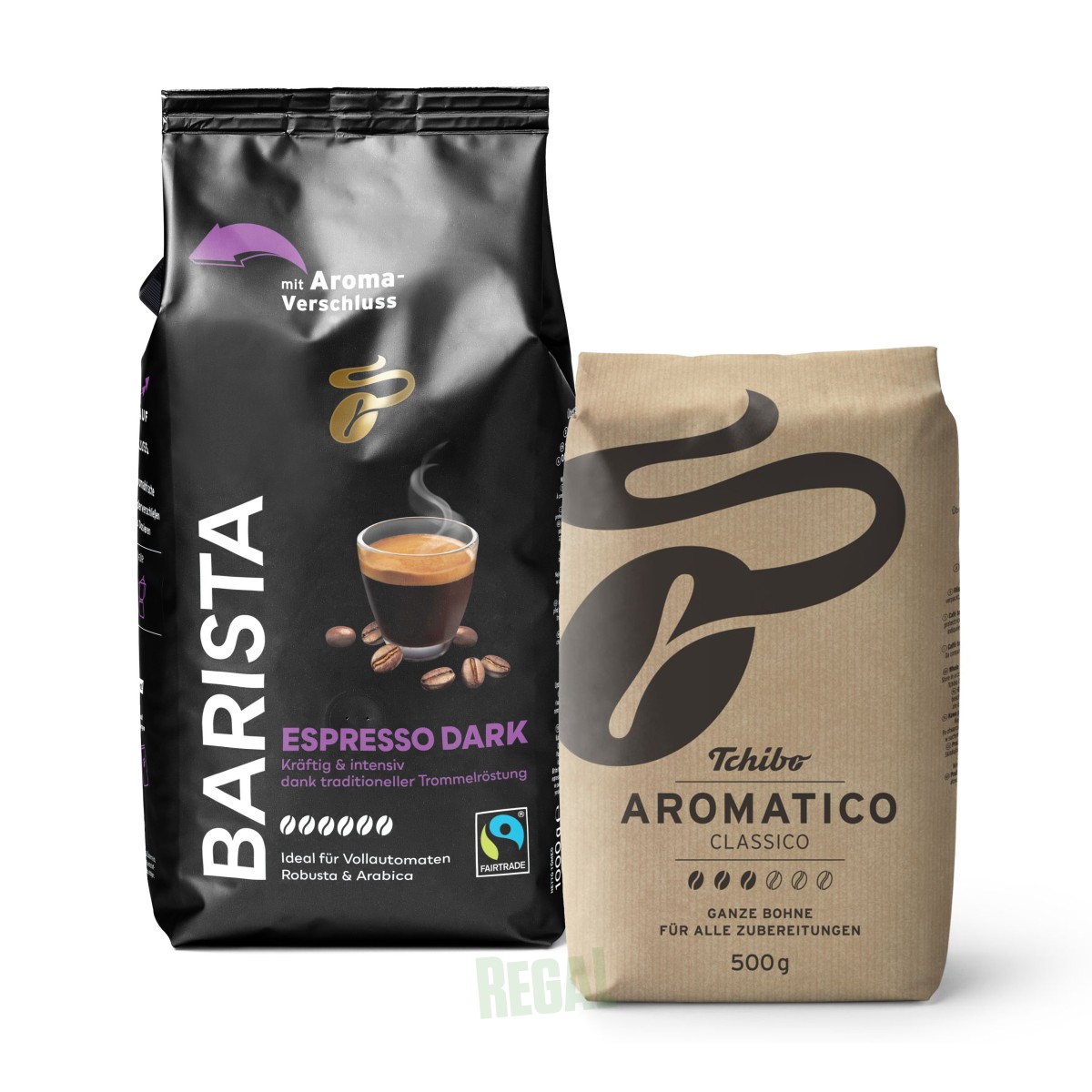 Produktabbildung Tchibo Aromatico und Barista Espresso Dark