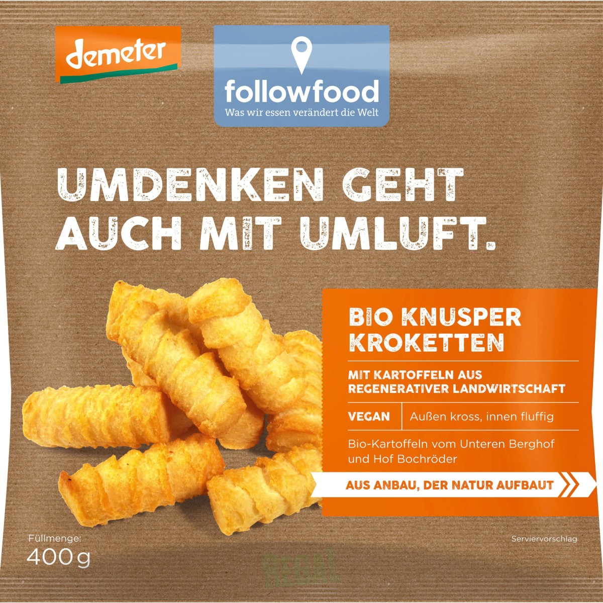 Produktabbildung followfood Demeter Knusper Kroketten 400g